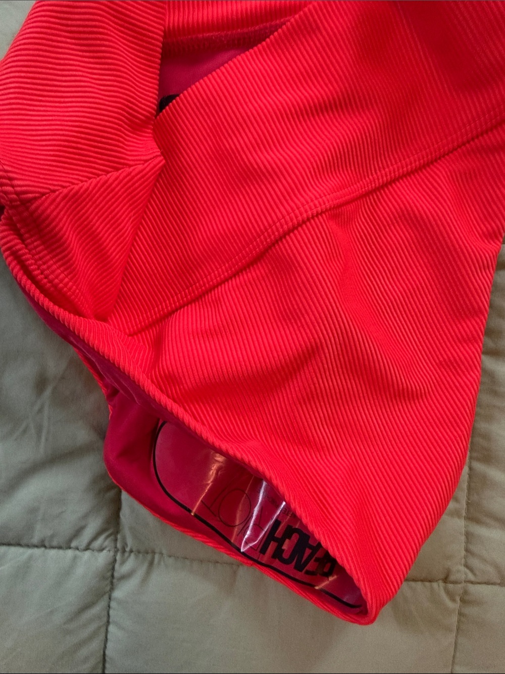 Beach Riot Red Ribbed Tie-Front Bikini Set - Picture 3 of 6